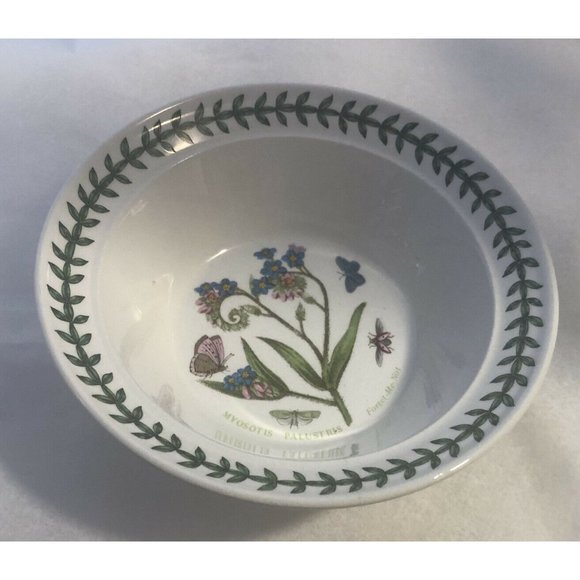 Portmeirion Botanic Garden Forget Me Not Rim Cereal Oatmeal Bowl Made In England - Picture 1 of 12